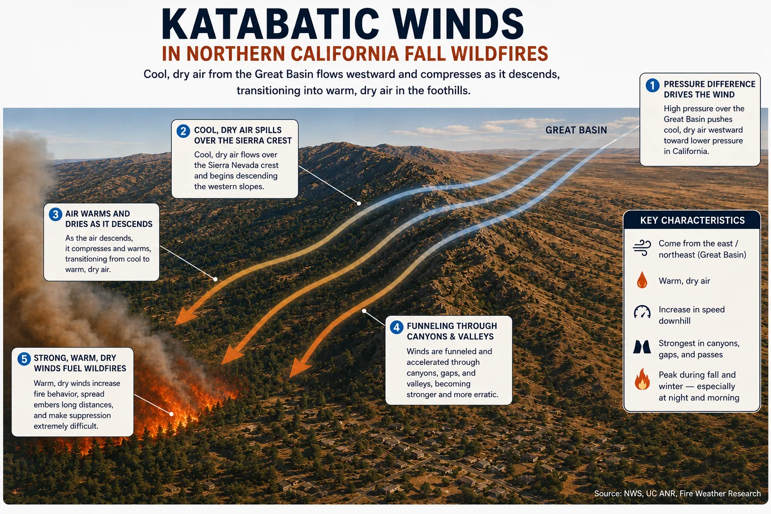 Katabatic winds diagram
